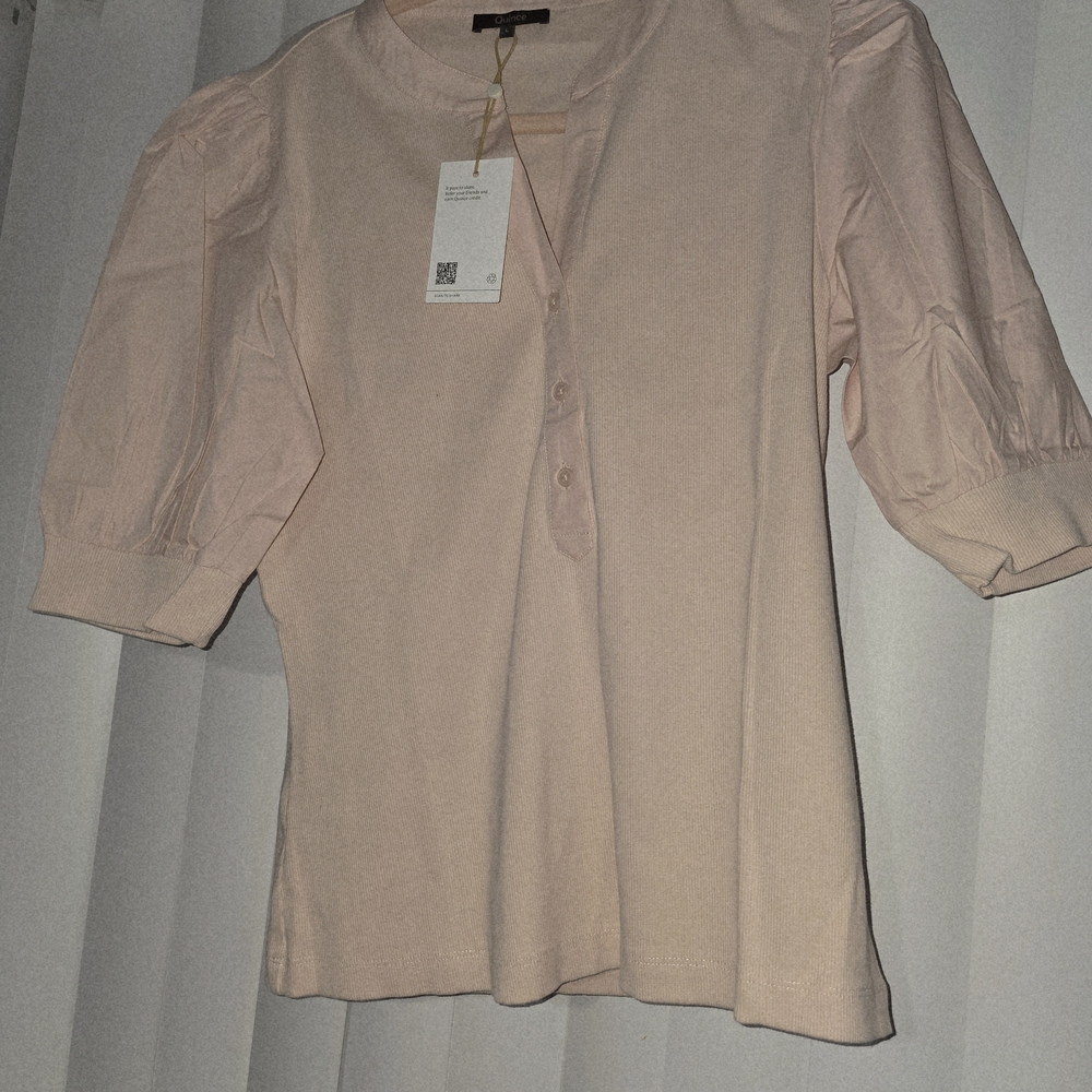 Quince Pink Mixed Media Blouse
